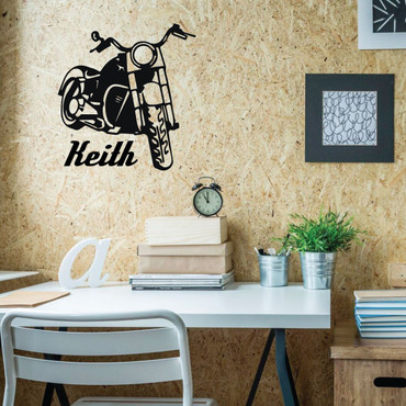 Motorcycle Wall Decor - Personalized Vinyl Biker Decals for Home Decor, Office or Garage.