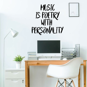 Music Wall Decal - Music Is Poetry - Musician Gifts For Bedroom, Playroom or Studio Room Decoration