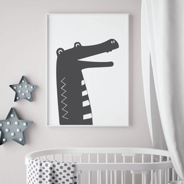 Nursery Wall Decal - Cute Crocodile - Vinyl Decorations for Baby's Bedroom or Playroom
