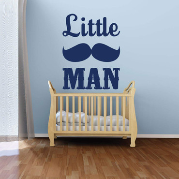 Nursery Wall Decal - Little Man Mustache - Vinyl Wall Decor for Baby's Room, Bedroom or Play Room.