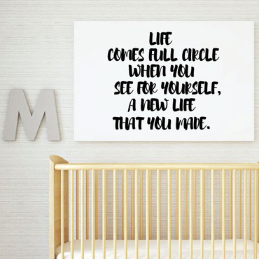 Nursery Wall Decal Decoration - Life Comes Full Circle - Vinyl Decor for Children's Bedroom or Playroom