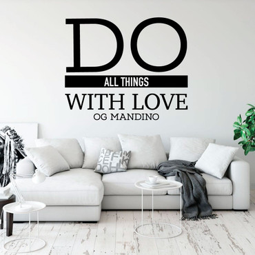 Og Mandino Motivational Wall Decal - Do All Things With Love - Inspirational Vinyl Art for Home, Bedroom or Living Room Decor