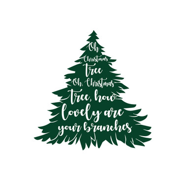 Oh Christmas Tree Wall Decal - Holiday Vinyl Decor for Living Room or Home Decoration