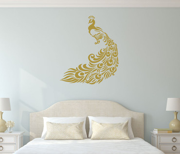 Peacock Wall Decal Vinyl Sticker - Elegant Bird Decor for Home, Office, Reception Center - Decorative Mural Design