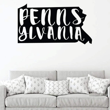 Pennsylvania Wall Decal - State Silhouette Vinyl Art for Home Decor, Living Room or Family Room Decoration