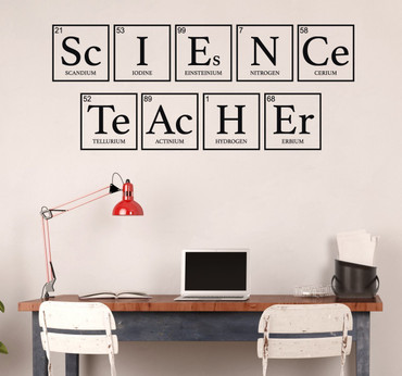 Periodic Table Wall Decor - Decal for Science Teachers - Vinyl Sticker Art Decoration for Office, School or Classroom