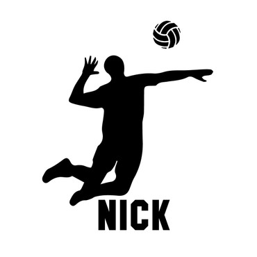 Personalized Name Volleyball Player Wall Decal
