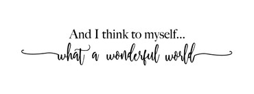 Room Wall Decor - Quotes Sticker Lyric Wonderful World Aesthetic Vinyl Decal Stickers for Home in Living or Family Room, Music Studio, or Classroom - Custom Sizes and Colors Fit Any Themed Living Space