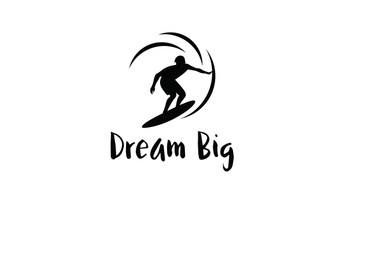 Room Wall Decor - Surfboarder Dream Big - Inspirational Quote Decal Stickers for Home in Teen, Kids, Bedroom, Bathroom, Office or Dorm - Custom Sizes and Colors Fit Any Themed Living Space