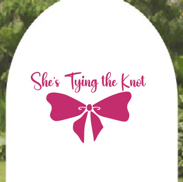 She's Tying the Knot Vinyl Decal - Perfect for Bachelorette & Bridal Shower Decor with a Bow Theme