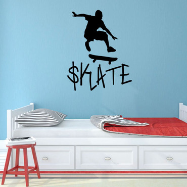 Skateboard Vinyl Wall Decor - Skate - Skater Decal for Home Decor, Bedroom or Playroom