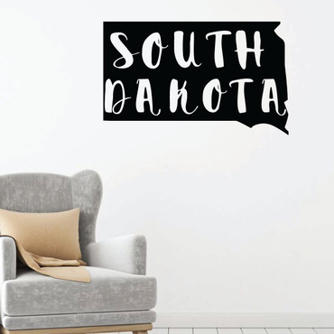 South Dokota Wall Decal - State Silhouette Vinyl Art for Home Decor, Living Room or Family Room Decoration