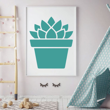 Succulent Wall Decal - Vinyl Sticker Decoration for Children's Bedroom, Play Room or Home Decor