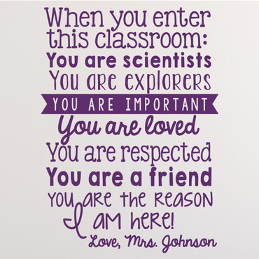 Teacher Room Wall Decor - When You Enter This Classroom Quotes Vinyl Decal Stickers Inspirational Saying for School/Homeschool