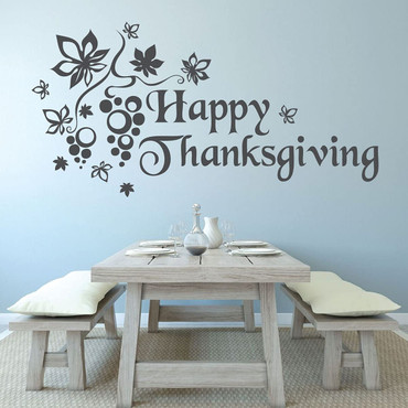 Thanksgiving Themed Lettering Vinyl Wall Decor
