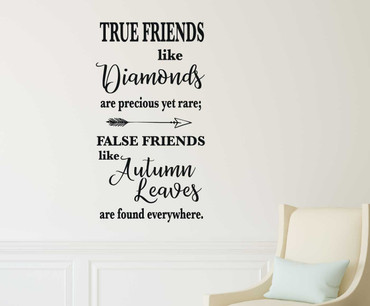True Friends Wall Decal Quote - Friendship Themed Vinyl Lettering
