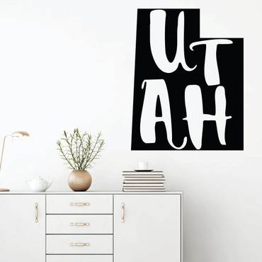 Utah Wall Decal - State Silhouette Vinyl Art for Home Decor, Living Room or Family Room Decoration