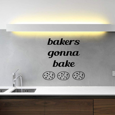 Vinyl Decal for Kitchen Wall Decor ' 'Bakers Gonna Bake' - Silhouette Cookies - Home Decoration - Chef Gifts D'cor, Mother's day, or Birthday Gift