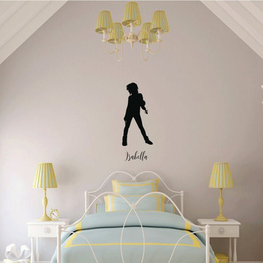 Violin Wall Decor - Personalized Vinyl Sticker Silhouette Decal - Violinist Gifts for Girl's Bedroom, Playroom or Music Room