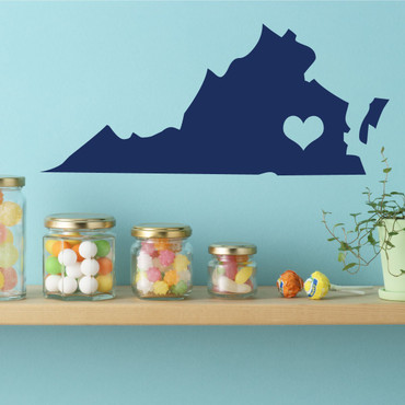 Virginia State - Vinyl Wall Art, 10th State, Richmond Virginia, Thirteen Colonies, Old Dominion