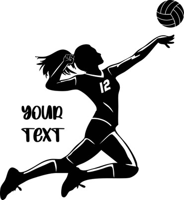 Volleyball girl player spiking vinyl decal