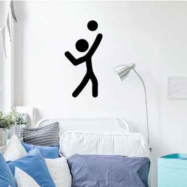 Volleyball Wall Decal - Spike Stick Figure - Vinyl Decor for Bedroom or Playroom - Sports Decorations