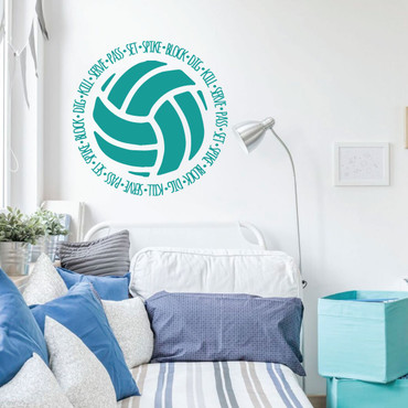 Volleyball Wall Decal - Words - Vinyl Art Decor for Bedroom or Playroom - Sports Decorations