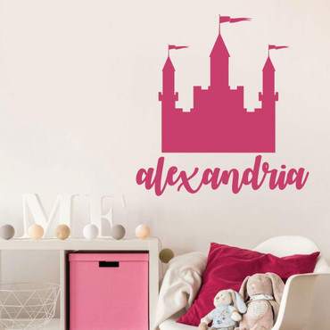 Wall Decal for Girl's Room - Personalized Princess Castle - Children Decoration for Bedroom or Playroom