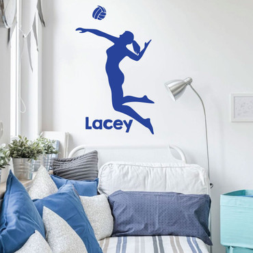 Woman Personalized Volleyball Player Wall Decal