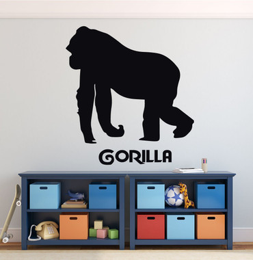 Zoo Animal Wall Decals - Gorilla - Zoo Animal Party Supplies, Safari Decor, Gorilla Wall Decals, Gorilla Art For the Home, Office, or Classroom