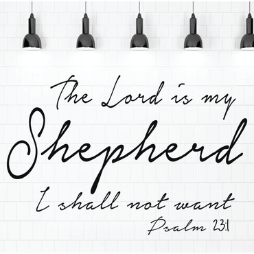 Christian Wall Decal - Bible Verse - The Lord is My Shepherd - Vinyl Scripture And Religious Home Decor Or Church Decoration