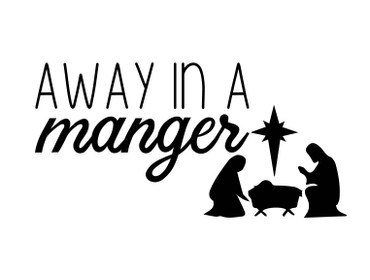 Christmas Wall Decal - Away in A Manger - Nativity Scene Vinyl Stickers for Living Room Decor or Home Decoration