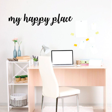 Craft Room Wall Decor - My Happy Place - Vinyl Decal Decoration for Home, Dorm, Studio, Playroom Or Office Space