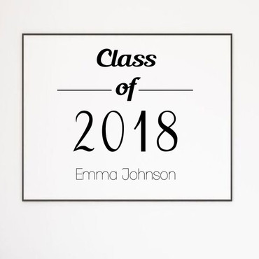 Customized Graduation Vinyl Wall Decal for High School, College, or University Graduate - Personalized with Name and Graduation Class Year
