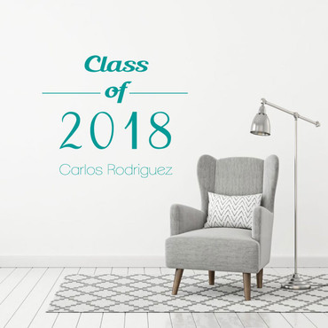 Customized Graduation Vinyl Wall Decal for High School, College, or University Graduate - Personalized with Name and Graduation Class Year