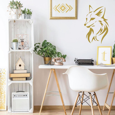 Fox Head Wall Decal - Elegant Vinyl Home Decor for Living Room, Bedroom, Office, Cabin