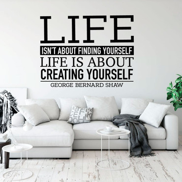 George Bernard Shaw Inspirational Wall Decal - Life Is About Creating - Vinyl Art for Home, Bedroom or Living Room Decor
