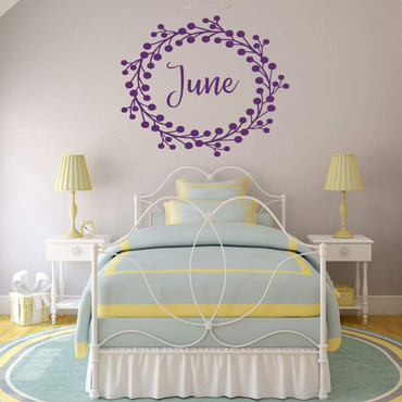 Girls Personalized Wall Decal - Custom Name Vinyl Sticker Design for Bedroom or Nursery Decor