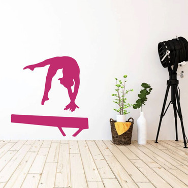 Gymnastic Wall Decal For Teen's Bedroom - Balance Beam - Girl's Vinyl Decor