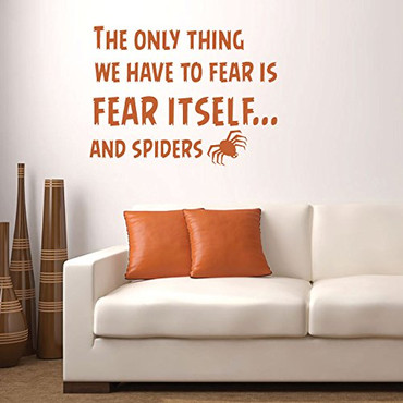 Halloween Decoration Spider - The Only Thing We Have To Fear is Fear Itself.And Spiders - Fear Quotes, Halloween Wall Decals for Home, Office, Halloween Party Decorations
