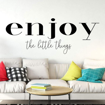 Home Vinyl Decal ' 'Enjoy The Little Things' ' Bedroom, Living Room Entryway ' A Variety of Sizes and Colors