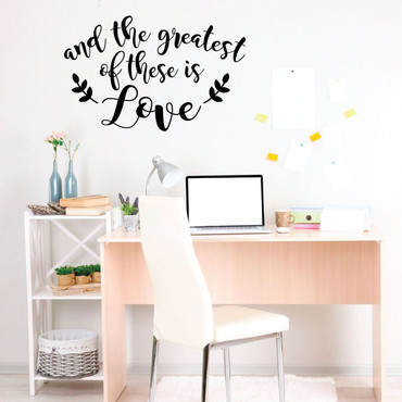 Inspirational Vinyl Quotes - And The Greatest Of These Is Love -Motivational Wall Decor for Bedroom, Living Room, Dorm or Home Decoration