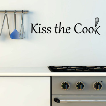 Kiss The Cook Wall Decal With Whisk Image Vinyl Home Wall Decor