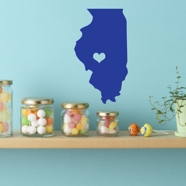 Land Of Lincoln - Illinois State Vinyl Wall Art, 21st State, Springfield Illinois, Midwestern State