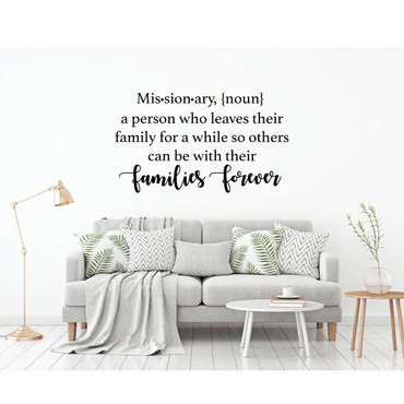 LDS Missionary Gift Wall Decal - Missionary Definition - Vinyl Decoration for Home, Bedroom, Living Room - Missionary Gift
