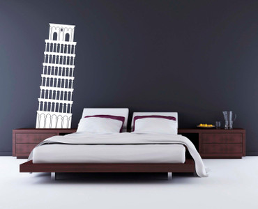 Leaning Tower Of Pisa Wall Decal, Italy Historical Landmark Vinyl Home Decor Sticker