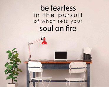 Motivational Quote Wall Decal - Be Fearless - Inspirational, Courage Themed Vinyl Quote for Bedroom, Living Room, Dorm or Home Decoration