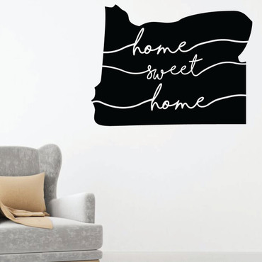 Oregon Wall Decal - Home Sweet Home - State Silhouette Vinyl Art for Home Decor, Living Room or Family Room Decoration