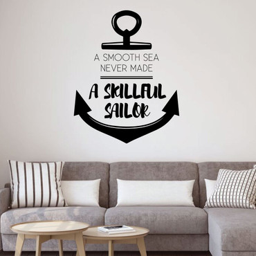 Sailboat Wall Decal - A Skillful Sailor - Vinyl Decorations for Boy's Bedroom, Playroom or Study Area