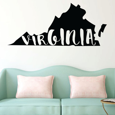 Virginia Wall Decal - State Silhouette Vinyl Art for Home Decor, Living Room or Family Room Decoration